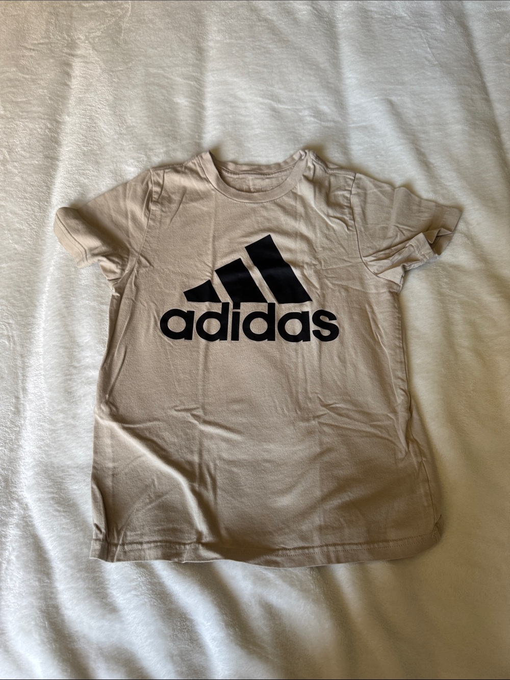 adidas Beige Short Sleeve Tee with Black Logo